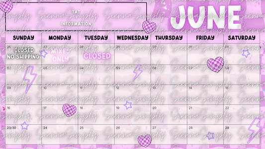 June Purple Checkered Calendar Template version 1