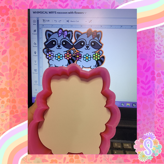 Raccoon With Flowers - WHIMSICAL WIFFS