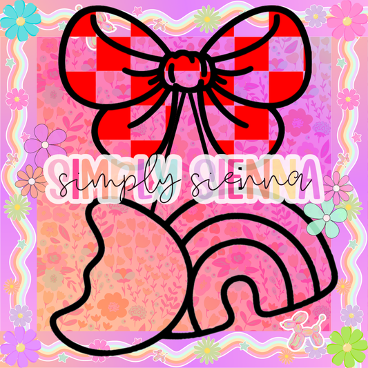 MOON & RAINBOW CHECKERED BOW CHERRIES PNG