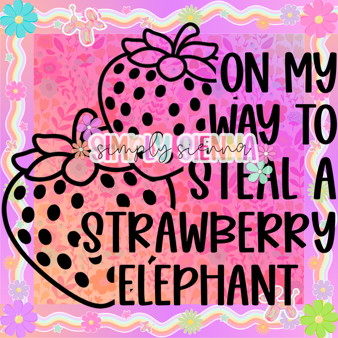 OMW TO STEAL A STRAWBERRY ELEPHANT PNG