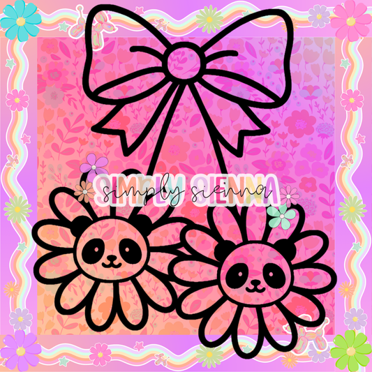 PANDA CHERRY DAISIES PNG