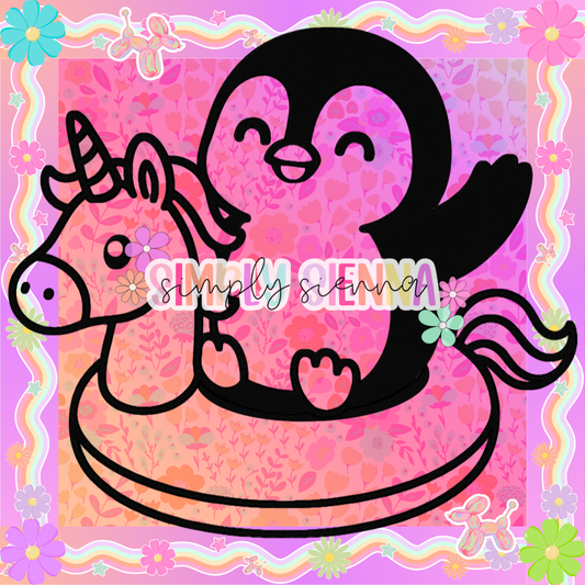Penguin Unicorn Float PNG