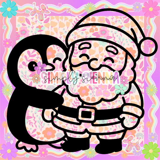 Penguin & Santa PNG