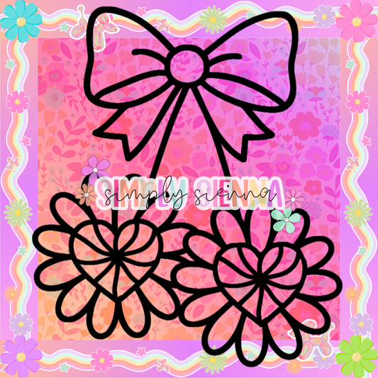 PEPPERMINT HEART CHERRY DAISIES PNG