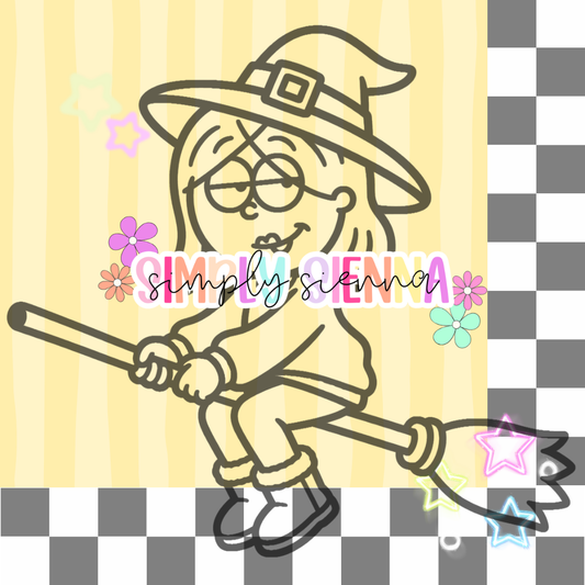 WITCH BROOM LIZZIE PNG