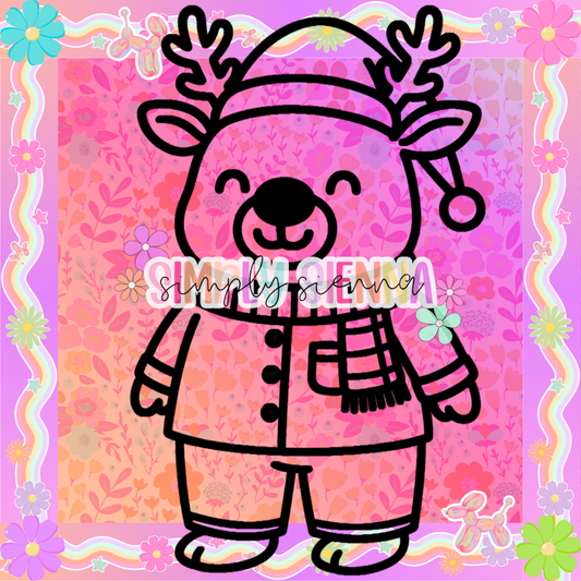 Reindeer In Pajamas PNG