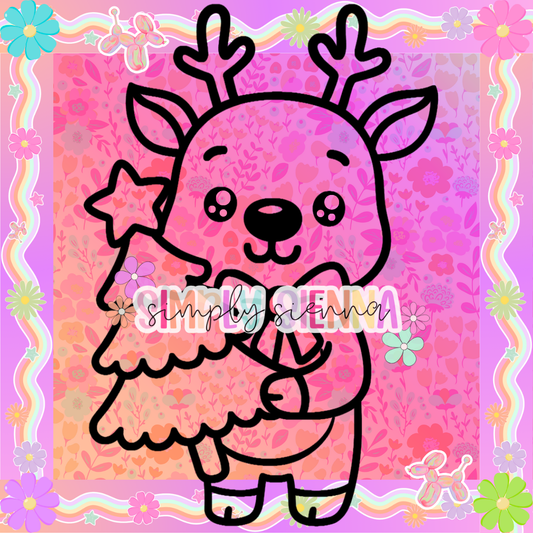 REINDEER WITH TREE PNG