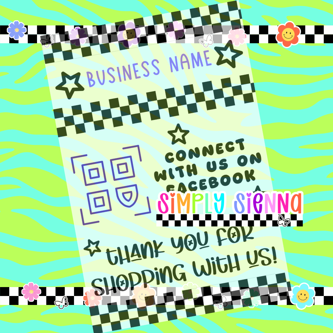 4X6 Connect With Us Checker & Stars - DOWNLOAD
