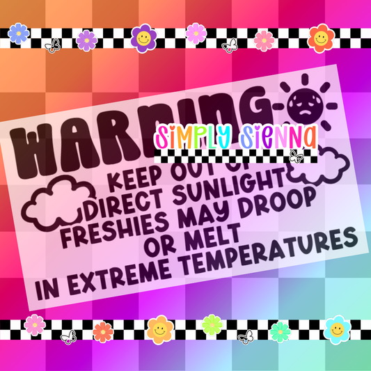 2.25X1.25 Warning label Sad Sun - DOWNLOAD