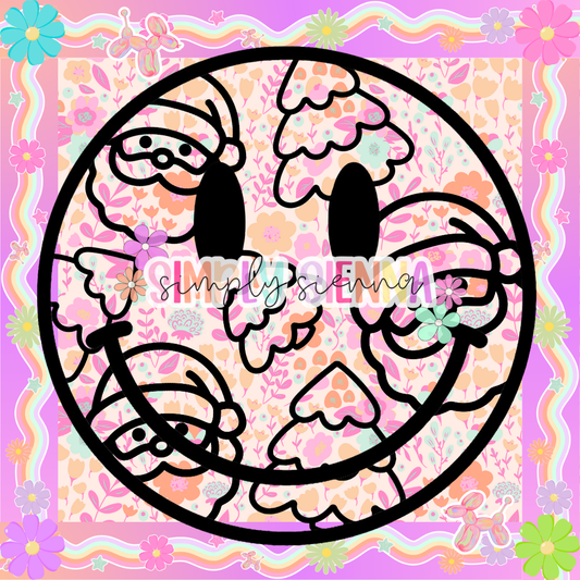 Santa & Tree Smiley PNG