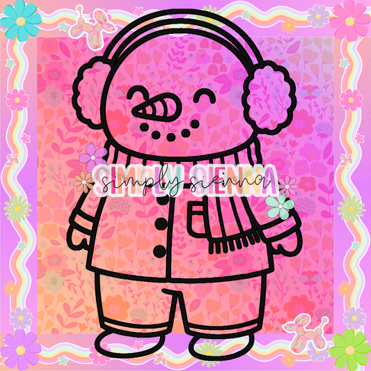 Snowman In Pajamas PNG