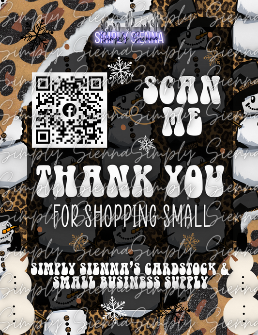 Snowman Thank You Card Download