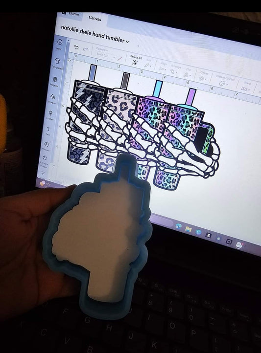 Tumbler With Skeleton Hand