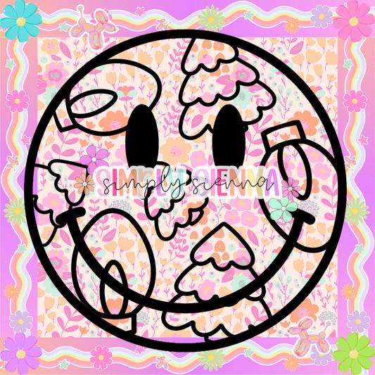 Tree & Lights Smiley PNG