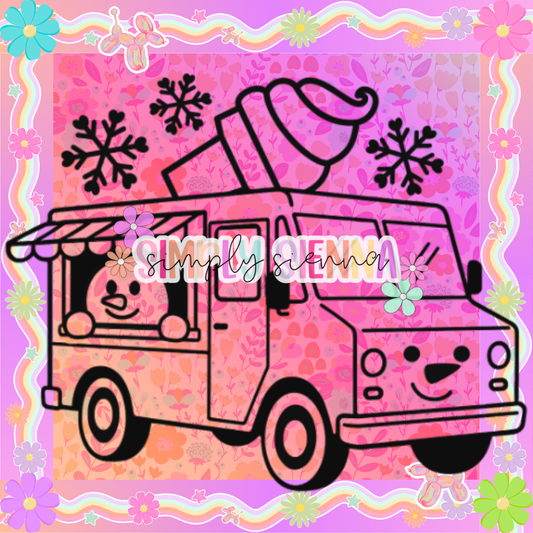 Winter Ice Cream Truck PNG