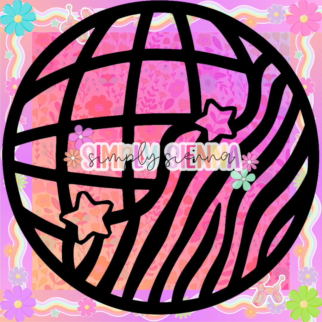 Zebra Print Disco Ball PNG