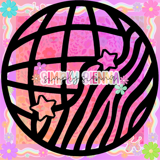 Zebra Print Disco Ball PNG