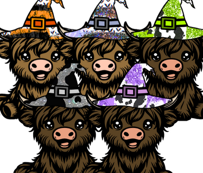 Highland Cow With Witch Hat