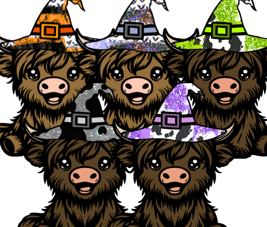 Highland Cow With Witch Hat