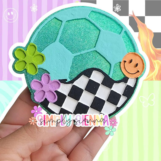 Checkered Retro Groovy Soccer Ball - FRESHIE