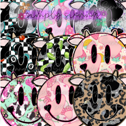 Cow Print Smiley - NATOLLIE CREATIONS