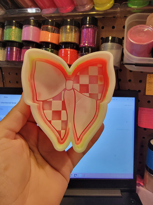 DESTASH - gk molds half checkered bow