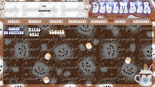 December Hot Cocoa Calendar Template version 1